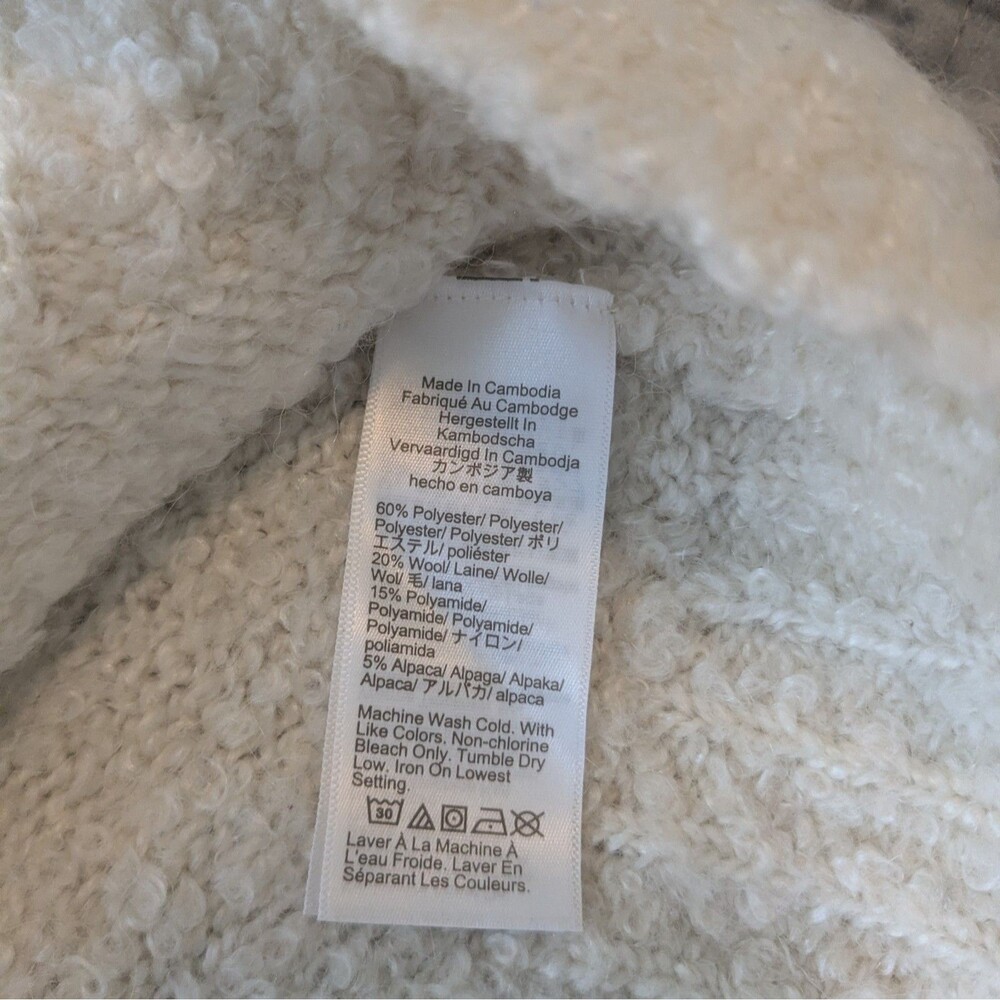 J.Crew Womens XS Ivory Boucle Sweater Wool Alpaca Blend Mock Neck Pullover - Picture 6 of 7